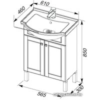  Aquanet Тумба под умывальник Честер 60 00187122 (белый/серебро)