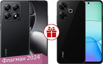 Xiaomi 14T Pro 12GB/512GB международная версия (черный титан) и Xiaomi Redmi 13 6GB/128GB по акции