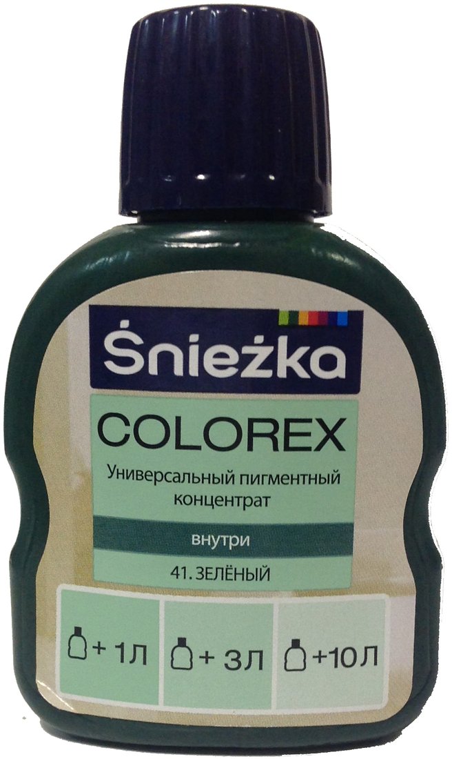 

Колеровочная краска Sniezka Colorex 0.1 л (№41, зеленый)