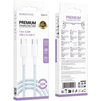 Кабель Borofone BX117 USB Type-C - USB Type-C (1 м, голубой)