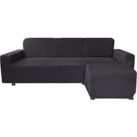 Чехол для дивана Mio Tesoro С оттоманкой ПО-3 Люкс 6857 (антрацит, правый)