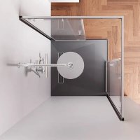 Душевой уголок AM.PM X-joy 90x90 W94G-403-9090-MT1K (серебристый/прозрачное стекло)