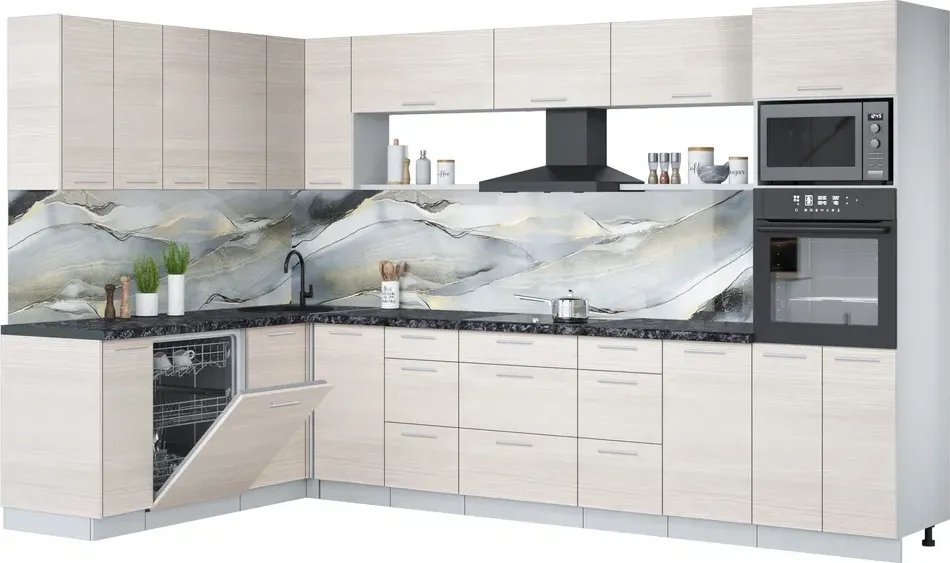 

Готовая кухня Интерлиния Мила Лайт 1.896х3.38-2 (вудлайн кремовый/вудлайн кремовый/кастилло темный)