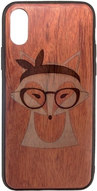 

Чехол для телефона Case Wood для Apple iPhone X (палисандр, лис)