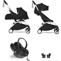 Универсальная коляска Babyzen Yoyo2 (2 в 1, мягкая люлька, белая рама, черный)