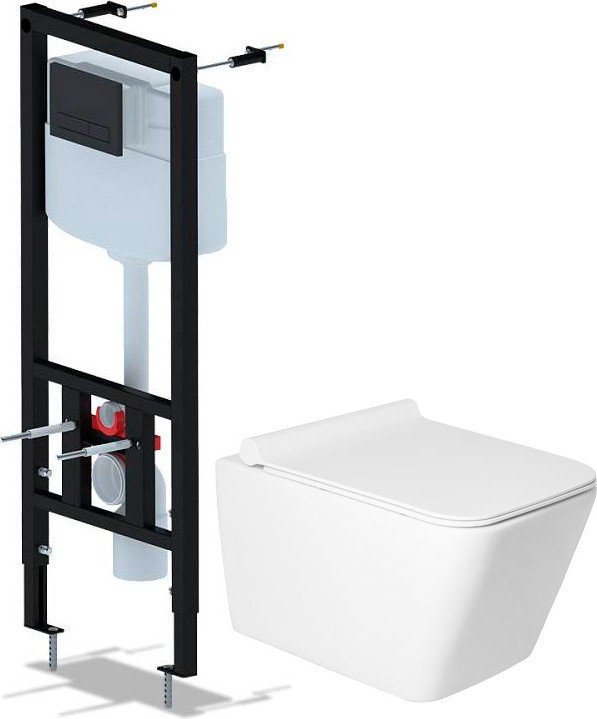 Унитаз подвесной Saniteco KW-9004W + Ани Пласт WCP1430