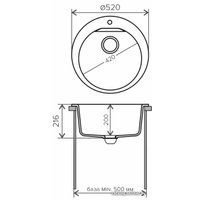 Кухонная мойка Polygran Atol-520 (песочный 302)