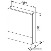  Aquanet Шкаф с зеркалом Нота 58 00159108 (венге)