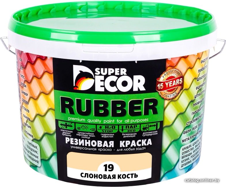 Краска Super Decor Rubber 3 кг (№19 слоновая кость)