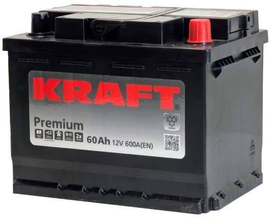 

Автомобильный аккумулятор KRAFT Premium R+ (60 А·ч)