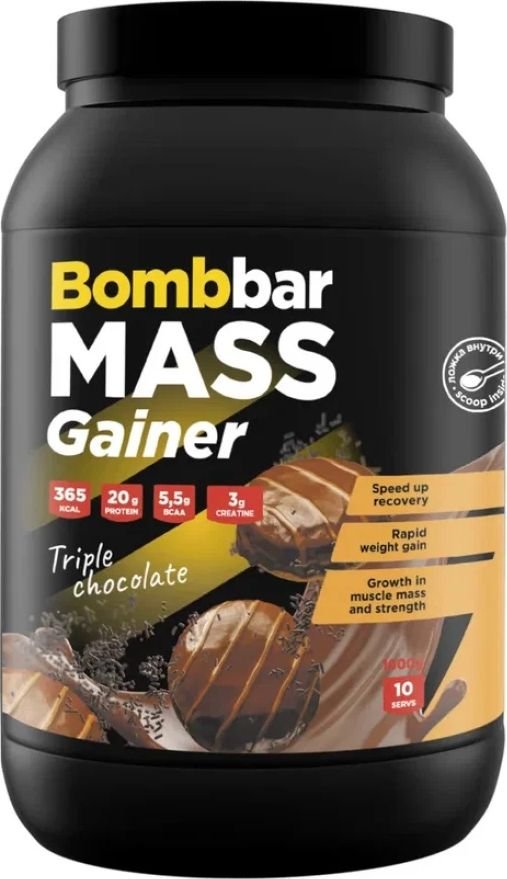 

Гейнер Bombbar Mass Gainer (1000 г,тройной шоколад )
