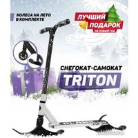 Самокат на лыжах Plank Triton P20-TRI100W+SKI (белый)