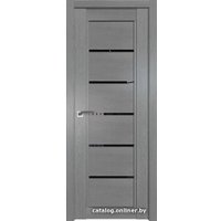 Межкомнатная дверь ProfilDoors 2.76XN R 80х200 (грувд серый, стекло черный триплекс)