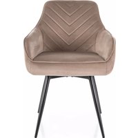 Стул с подлокотниками Signal Servio Velvet Bluvel 40 (темно-бежевый/черный)