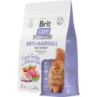 Сухой корм для кошек Brit Care Superpremium Anti-Hairball с белой рыбой и индейкой (вывод шерсти) 400 г