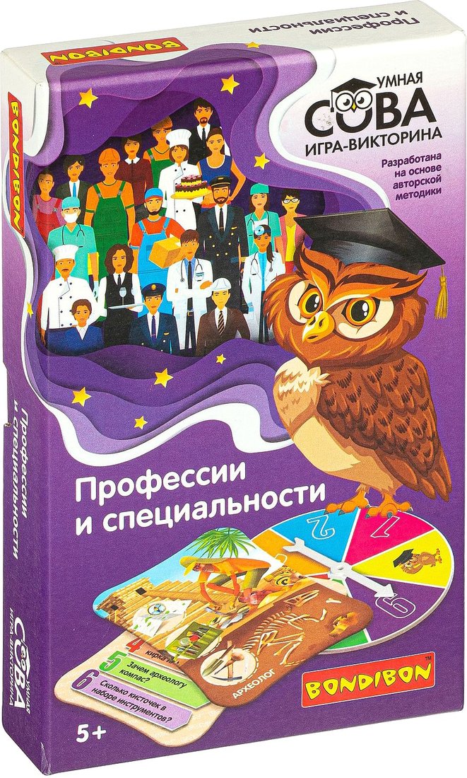 

Развивающая игра Bondibon Умная сова. Профессии и специальности ВВ4005