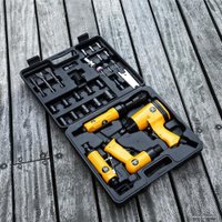  Deko Premium SET 34 018-0908 (прямая пневмошлифмашинка, пневмотрещотка, пневмодолото, пневмогайковерт)