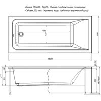 Ванна Aquanet Bright 180x80 (с каркасом и экраном)