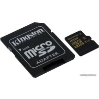 Карта памяти Kingston Gold microSDHC Class U3 UHS-I 16GB +адаптер [SDCG/16GB]