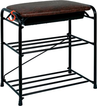 Полка для обуви ЗМИ Альфа 13 с сиденьем и ящиком ПДО А13СЯ (черный)