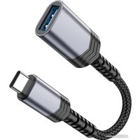 Адаптер Hoco UA24 USB Type-C - USB Type-A (0.16 м, черный)