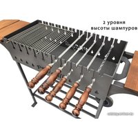 Мангал для дачи Progrill Техас вуд XL на колесах (4 мм)