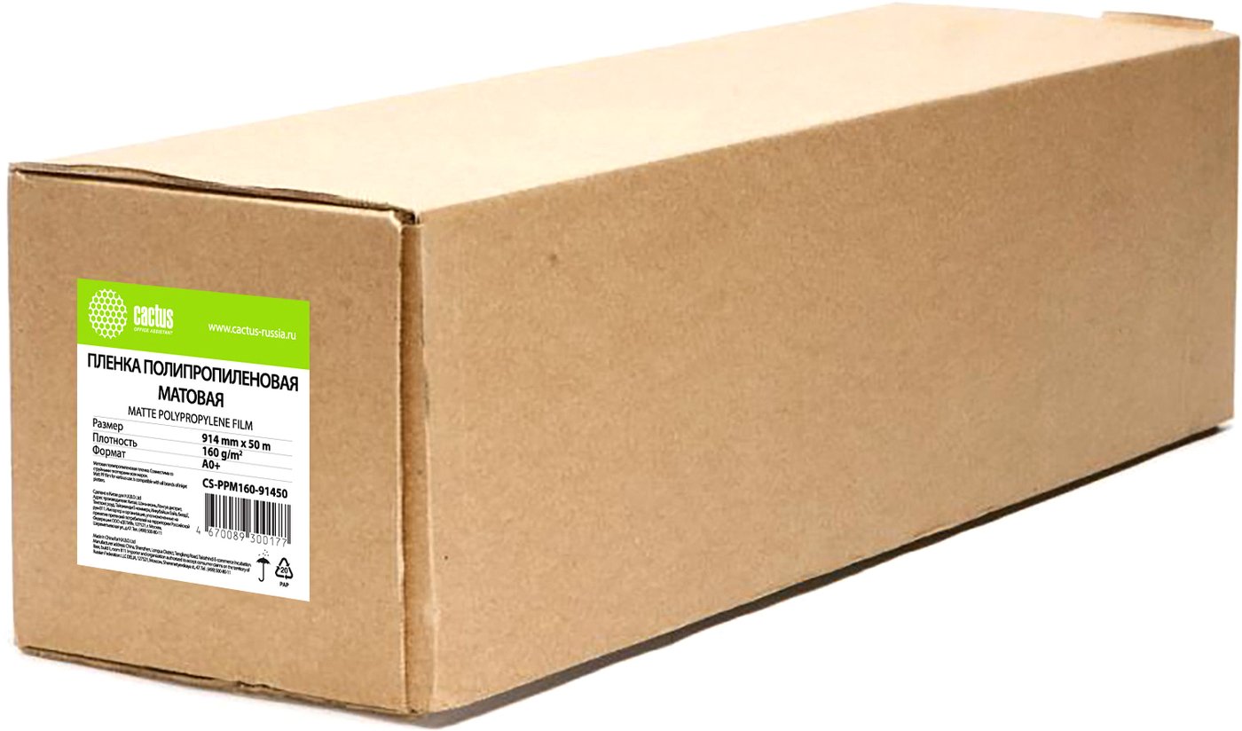 

Пленка для печати CACTUS A0 160г/м2 матовый CS-PPM160-91450