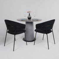 Кухонный стол Lepremo AV 2317 МДФ+керамика 900 (серый матовый Larka Grey/черный+HPL Будда)