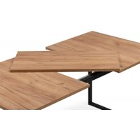 Кухонный стол Notta Лиман 120/160x80 619210 (дуб крафт золотой/черный матовый)