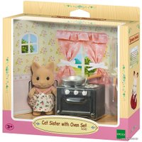 Аксессуары для кукольного домика Sylvanian Families Дочка Котенок на кухне 5140