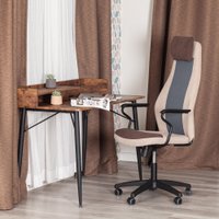 Офисное кресло TetChair Aviator флок/ткань (коричневый/бежевый/серый)