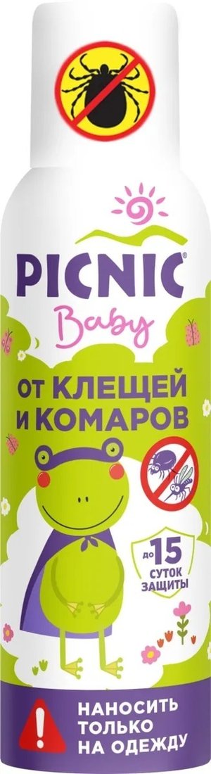 

Аэрозоль против насекомых Picnic Baby от клещей и комаров 125 мл