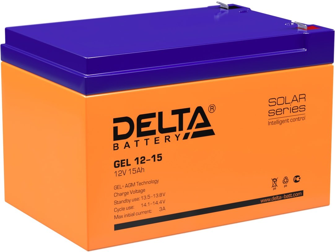 

Аккумулятор для ИБП Delta GEL 12-15 (12В/15 А·ч)