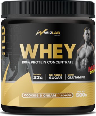 Протеин сывороточный (концентрат) WizLab Nutrition 100% Whey Protein Concentrate (ваниль, 500г)