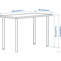 Стол Ikea Лагкаптен/Адильс 494.164.51 (темно-серый/черный)