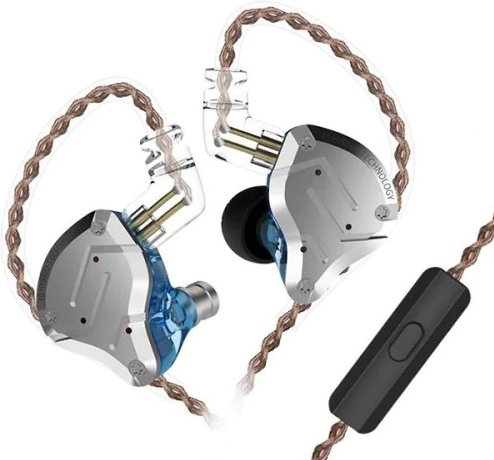 

Наушники KZ Acoustics ZS10 Pro (с микрофоном, серебристый/синий)