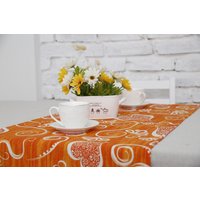 Дорожка на стол Loon Амур негатив 135x45 (оранжевый)