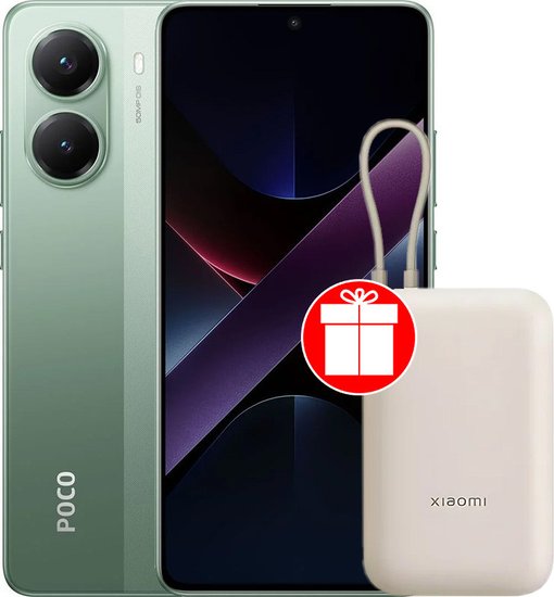 POCO X7 Pro 8GB/256GB wersja międzynarodowa (zielony) + powerbank Xiaomi Power Bank P15ZM 10000mAh (beżowy) w promocji