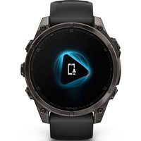 Умные часы Garmin Fenix 8 Sapphire, Titanium 47мм (угольно-черный DLC, пепельно-черный силиконовый ремешок)