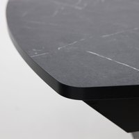 Кухонный стол Аврора Дрезден 130-161.5x80 (камень черный/черный)