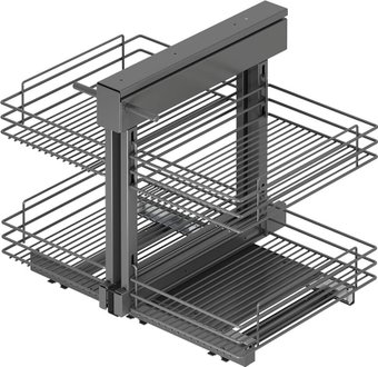 Корзина выкатная Starax Волшебный уголок выдвижной S-3067-А (левое выдвижение, антрацит)