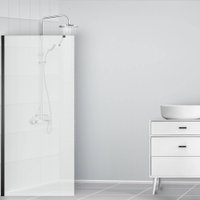 Душевая стенка Saniteco Walk-In SN-W6TB90 (90x200, прозрачное стекло, черный профиль)