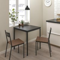 Стул Ikea Сандсберг 603.886.54 (черный/коричневая морилка)