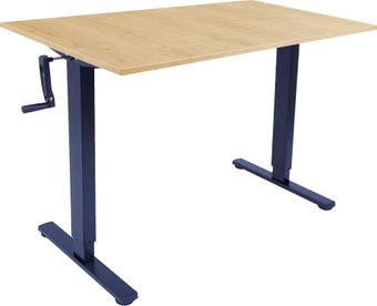 Стол с регулировкой высоты ErgoSmart Manual Desk Light 1200x650x18 мм (дуб натуральный/черный)
