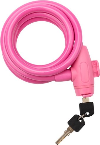 Тросовый велосипедный замок Rexant 79-0314 150 см (розовый)