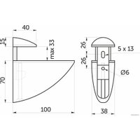 Полкодержатель AKS PELIKAN большой хром в Могилеве