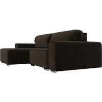 Угловой диван Лига диванов Лига-029 левый 121919L (микровельвет коричневый)
