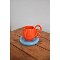 Чашка Ceramicmay с блюдцем 250 мл (цветной)