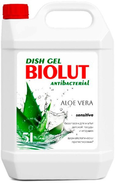 Средство для мытья посуды Biolut Aloe Vera с антибактериальным эффектом 5 л