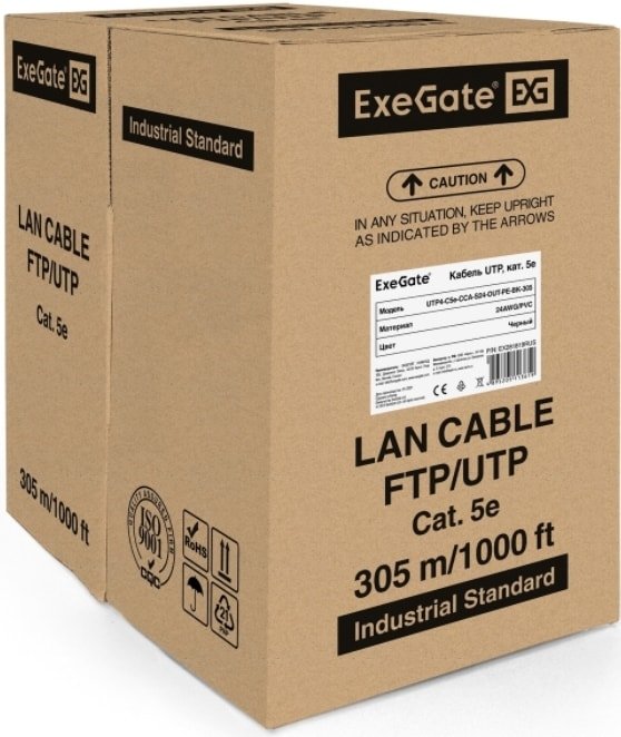 

Кабель ExeGate UTP4-C5e-CCA-S24-OUT-PE-BK-305 UTP